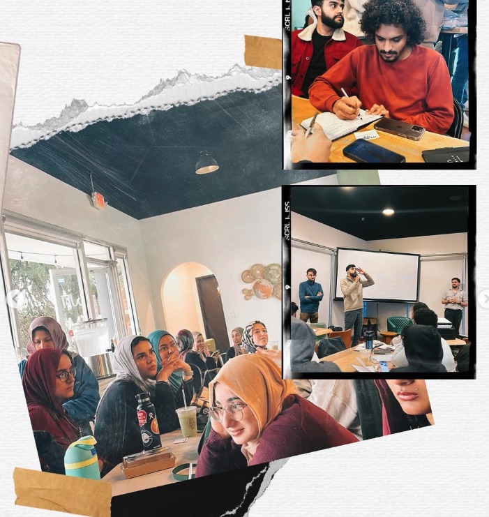 Nuun room and writing collage with attendees and presenters