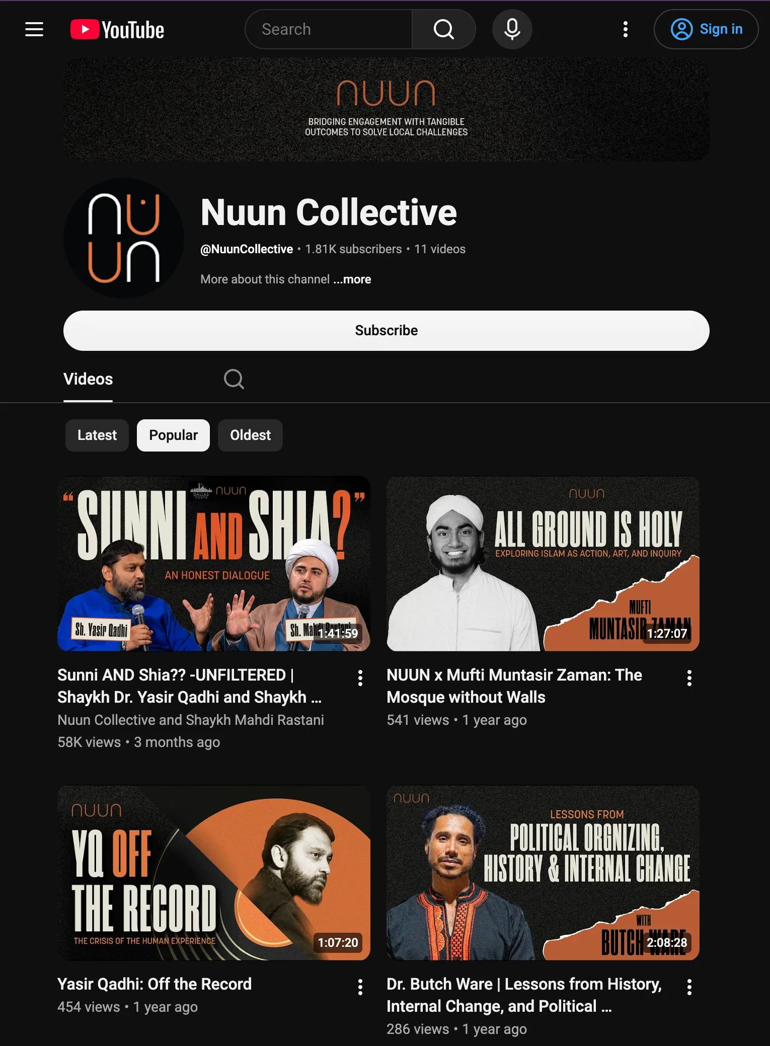 Nuun Collective YouTube channel